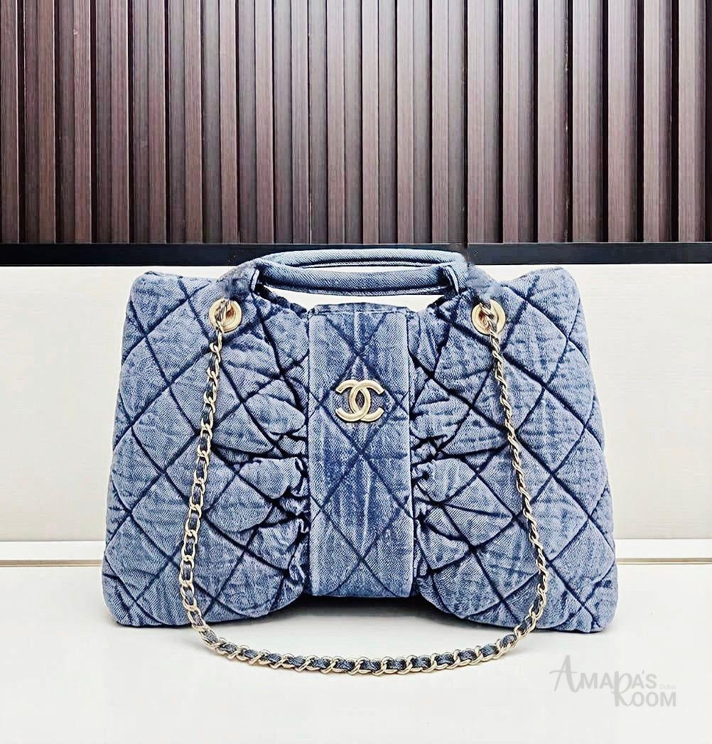 Chanel Bag | Bow Bag Blue Washed Denim