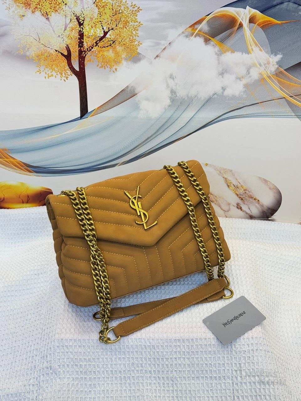 YSL Bag | Loulou Matelassé Cheddar Leather