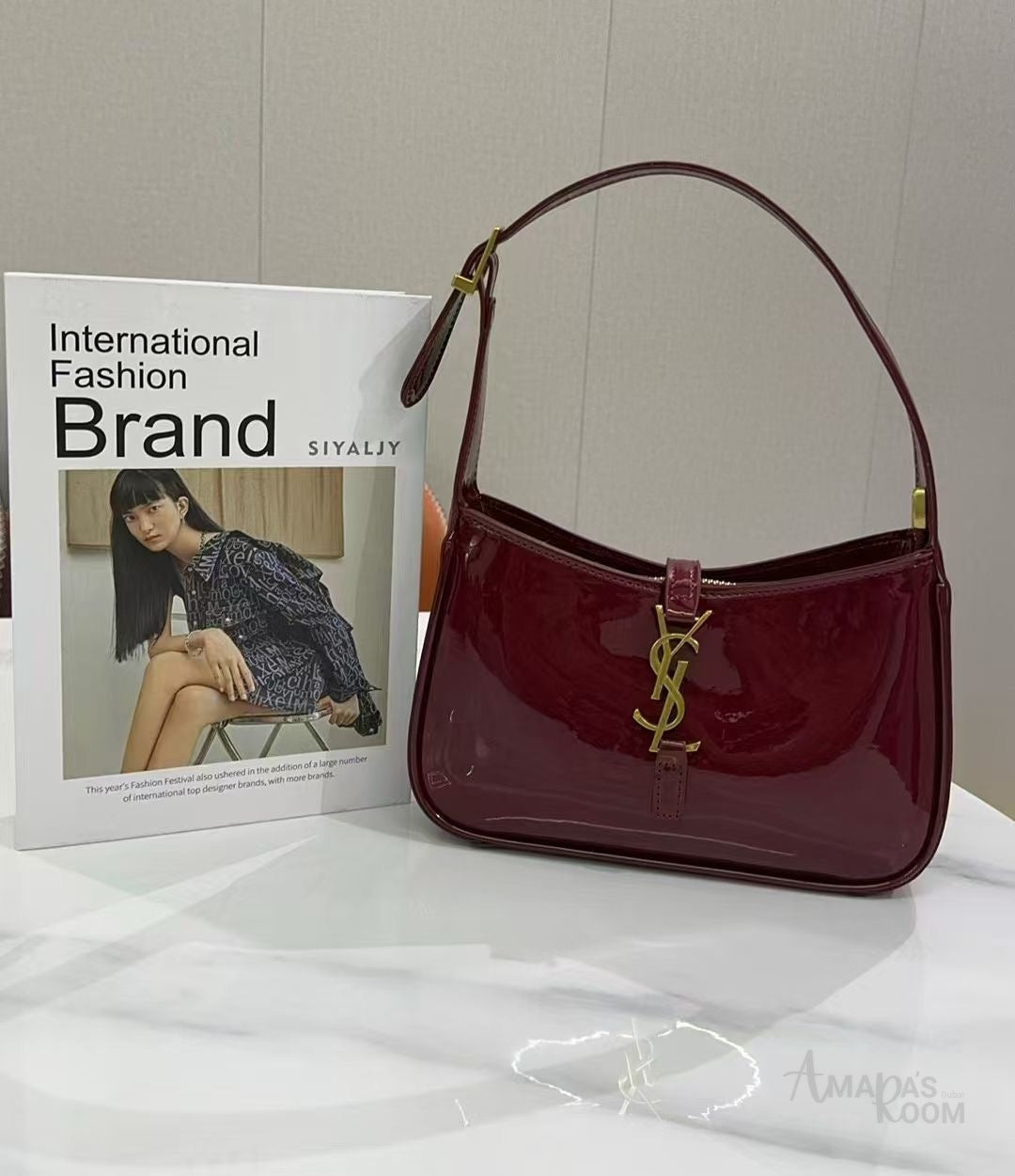 YSL Bag Le 5 à 7 Patent Leather Shoulder