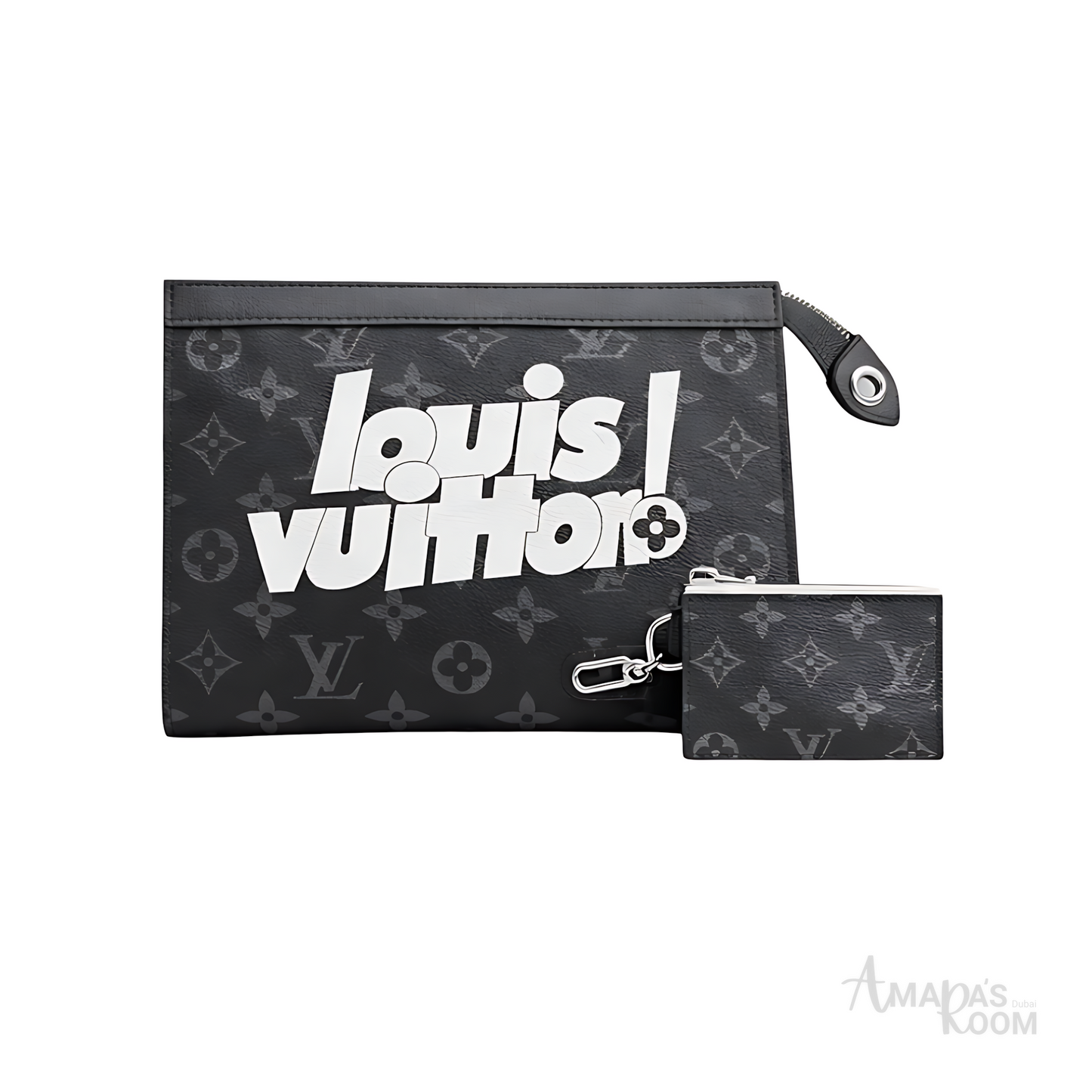 Louis Vuitton Pouch | Black Grey Black Lv