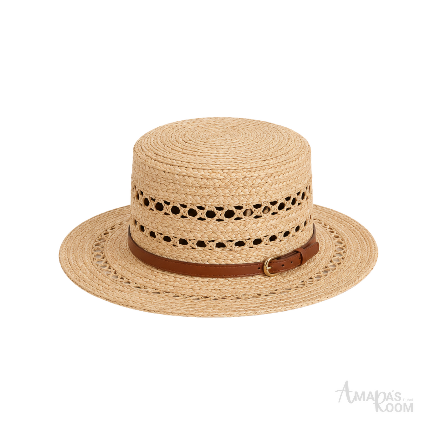 Prada Woven Raffia Boater Cap Tan Natural