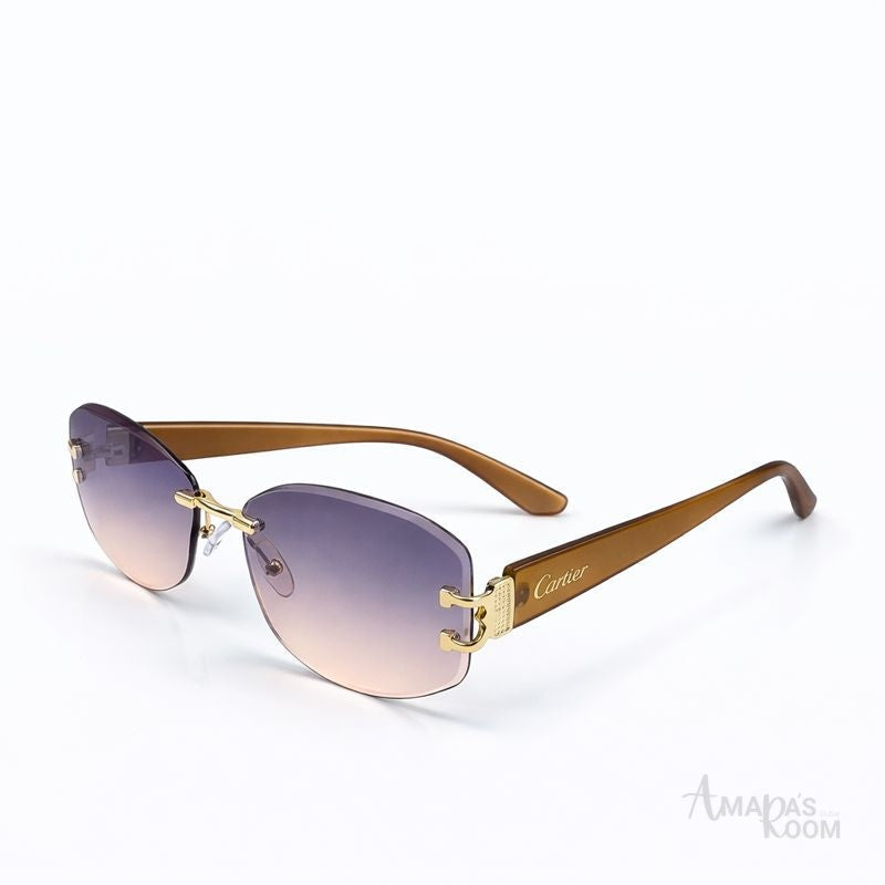 Cartier | Slim Black Aviator Sunglasses