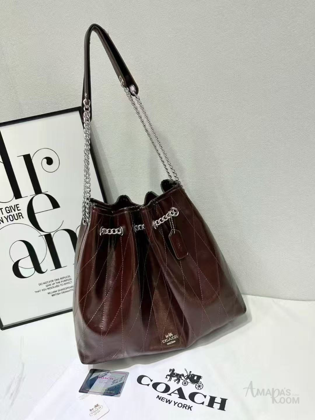 Coach Bag | Evelyn Large Quilted Maple Red