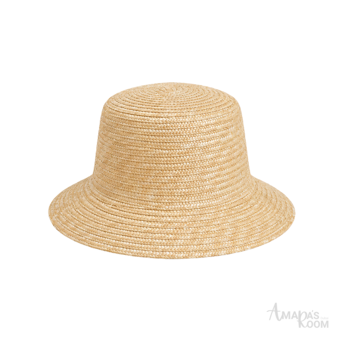 Chrome Hearts Leather Cross Straw Bucket Cap Beige Black