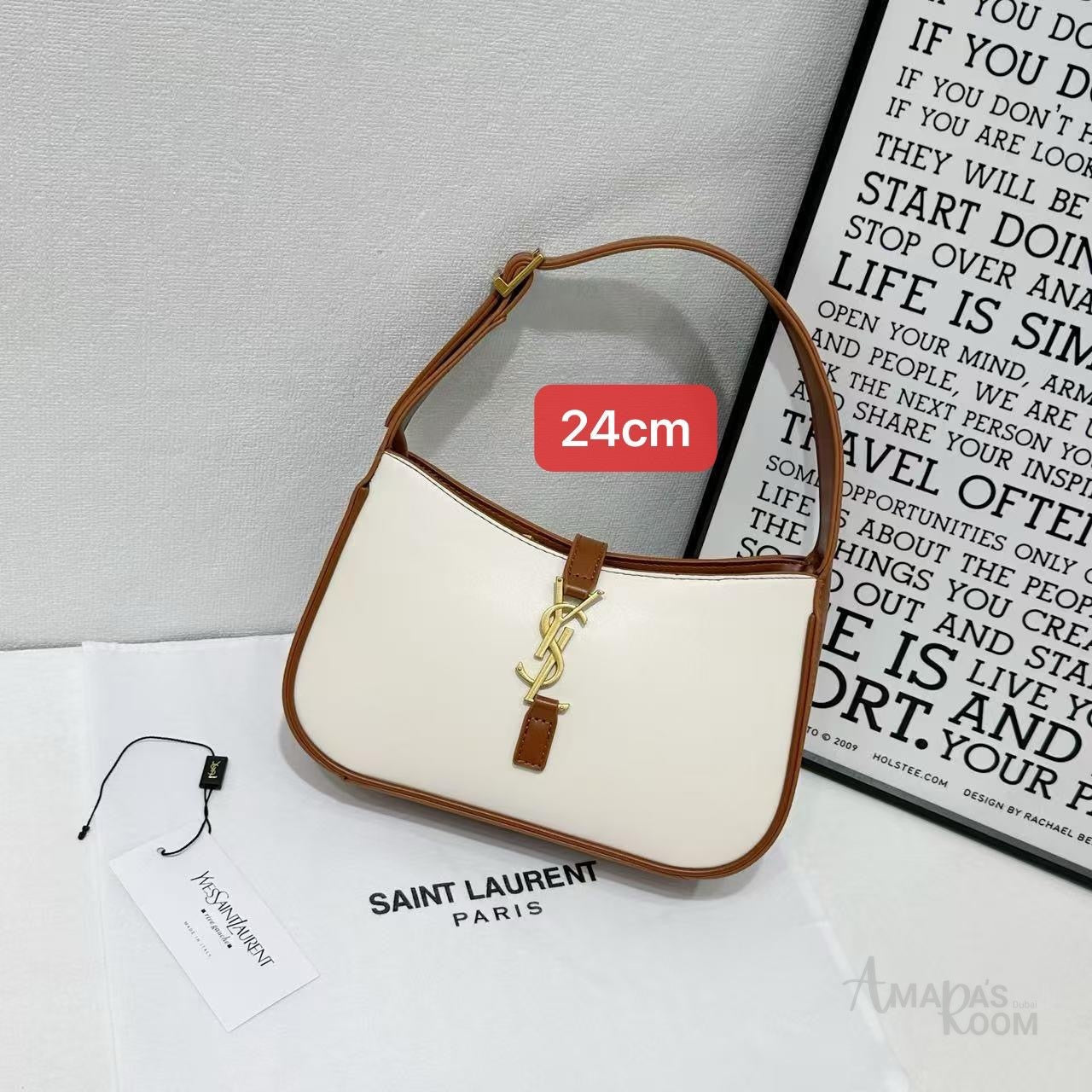 YSL Bag Le 5 à 7 Canvas & Leather Hobo