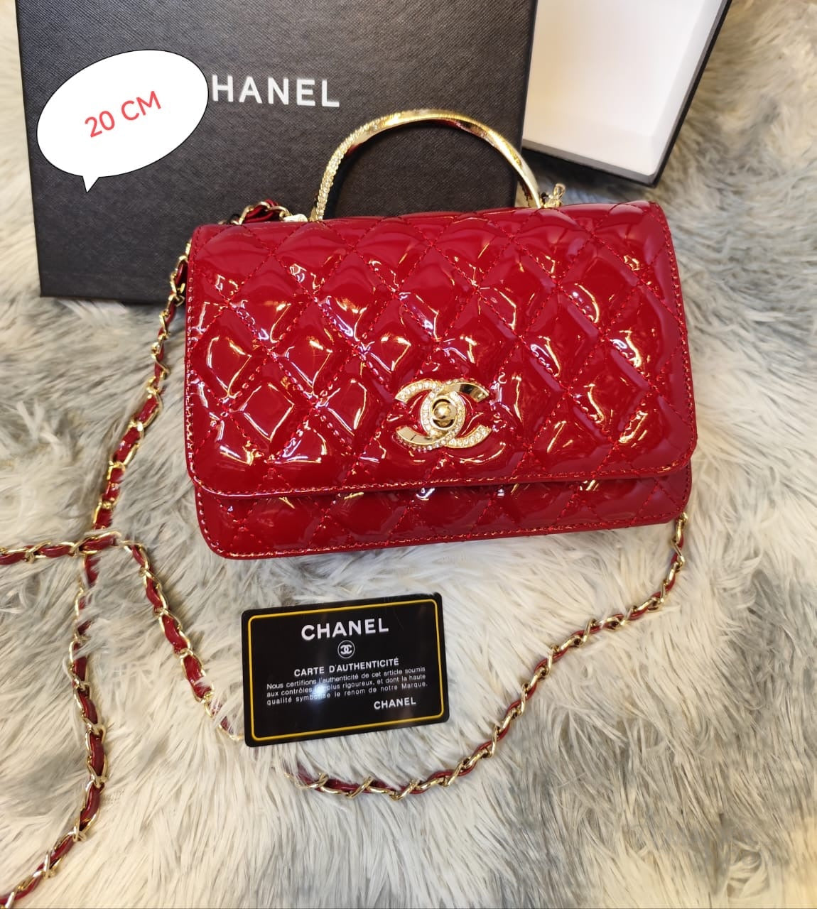 Chanel Bag Brilliant Wallet Chain Red