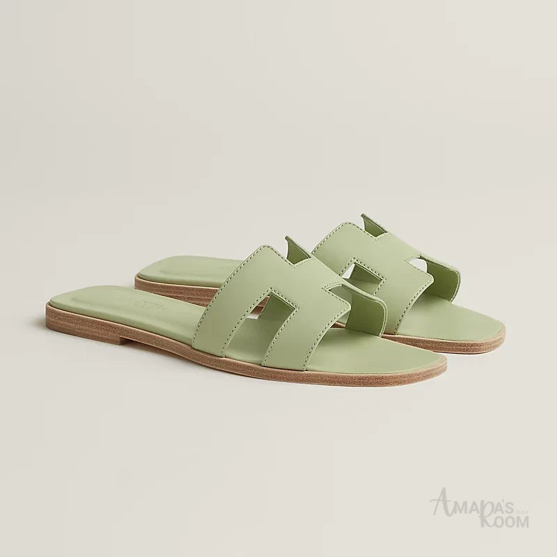 Oran Leather Slides – Sea Green – Amara UAE image 3
