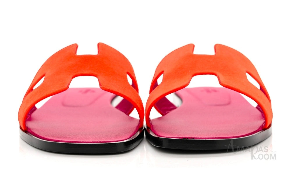 Oran Suede Slides – Vibrant Orange – Amara UAE image 5