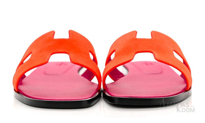 Oran Suede Slides – Vibrant Orange – Amara UAE image 5