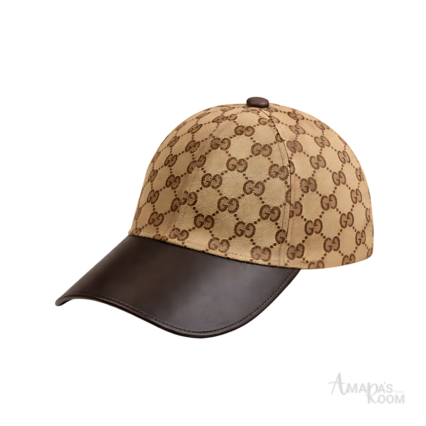 Gucci Cap | GG Logo Canvas Brown Leather