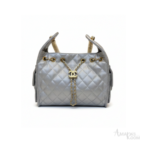 Chanel Bag | 25 Bucket Bag Leather Sliver