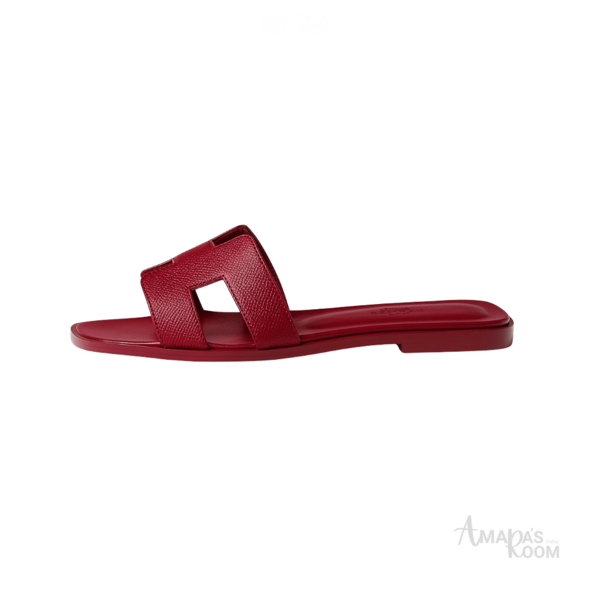 Oran Leather Slides – Rouge – Amara UAE