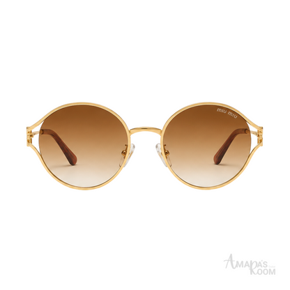 Miu Miu Sunglasses MU 52YS Oval Peach Gold – product view