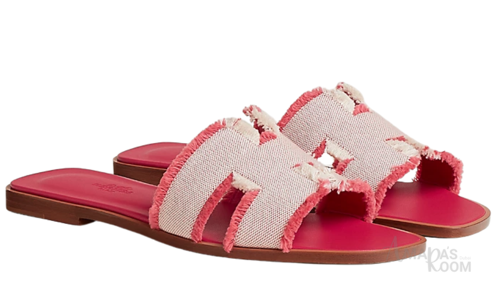 Oran Leather Slides – Raspberry – Amara UAE image 2