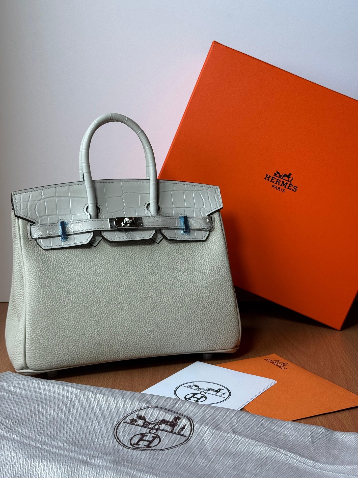 Hermès Bag | Birkin 25 Crocodile Light Grey
