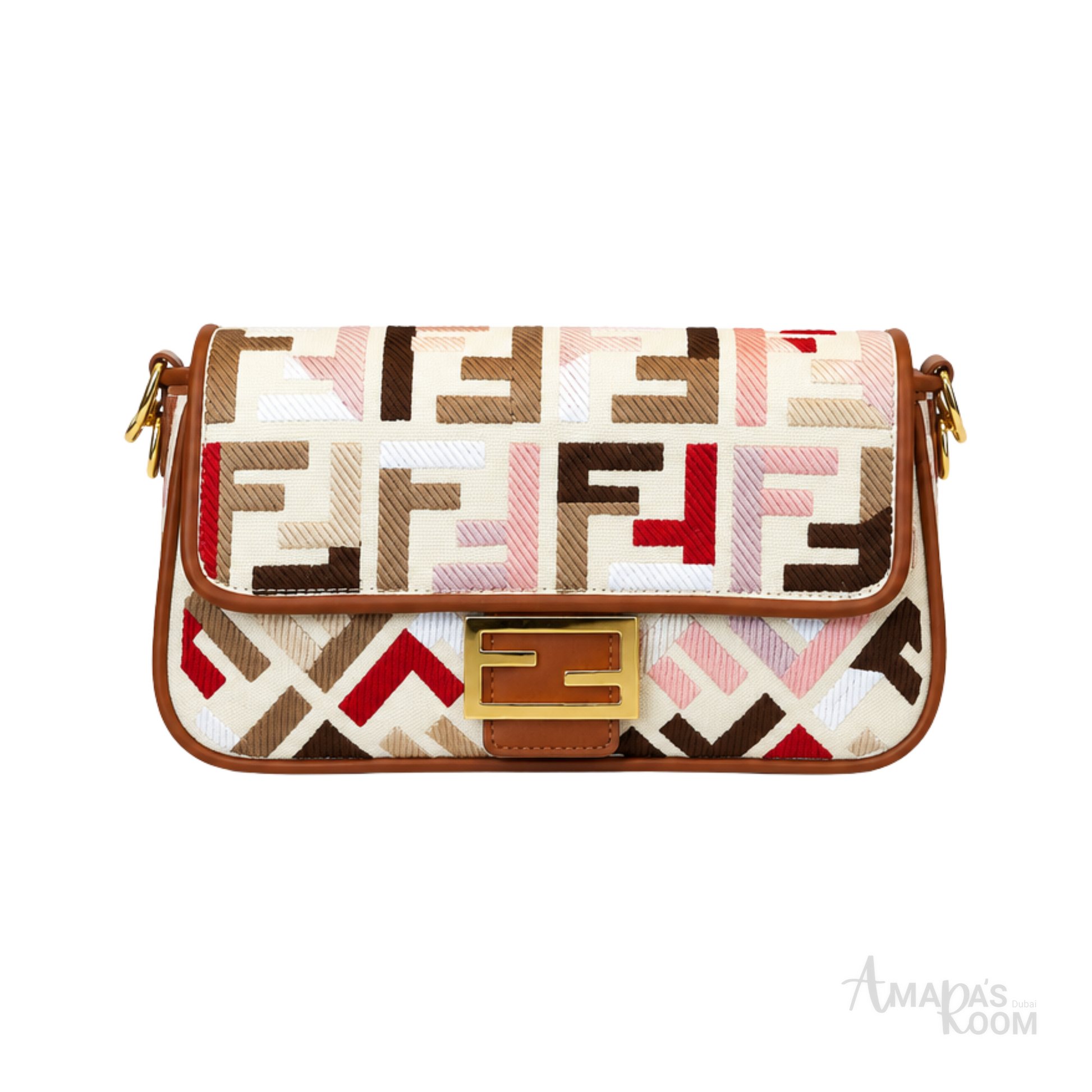 Fendi Multicolor Canvas FF Motif Baguette Bag - image 1
