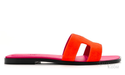 Oran Suede Slides – Vibrant Orange – Amara UAE image 2