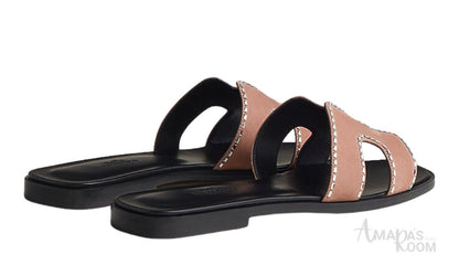 Oran Leather Slides – Pearl Pink – Amara UAE image 3