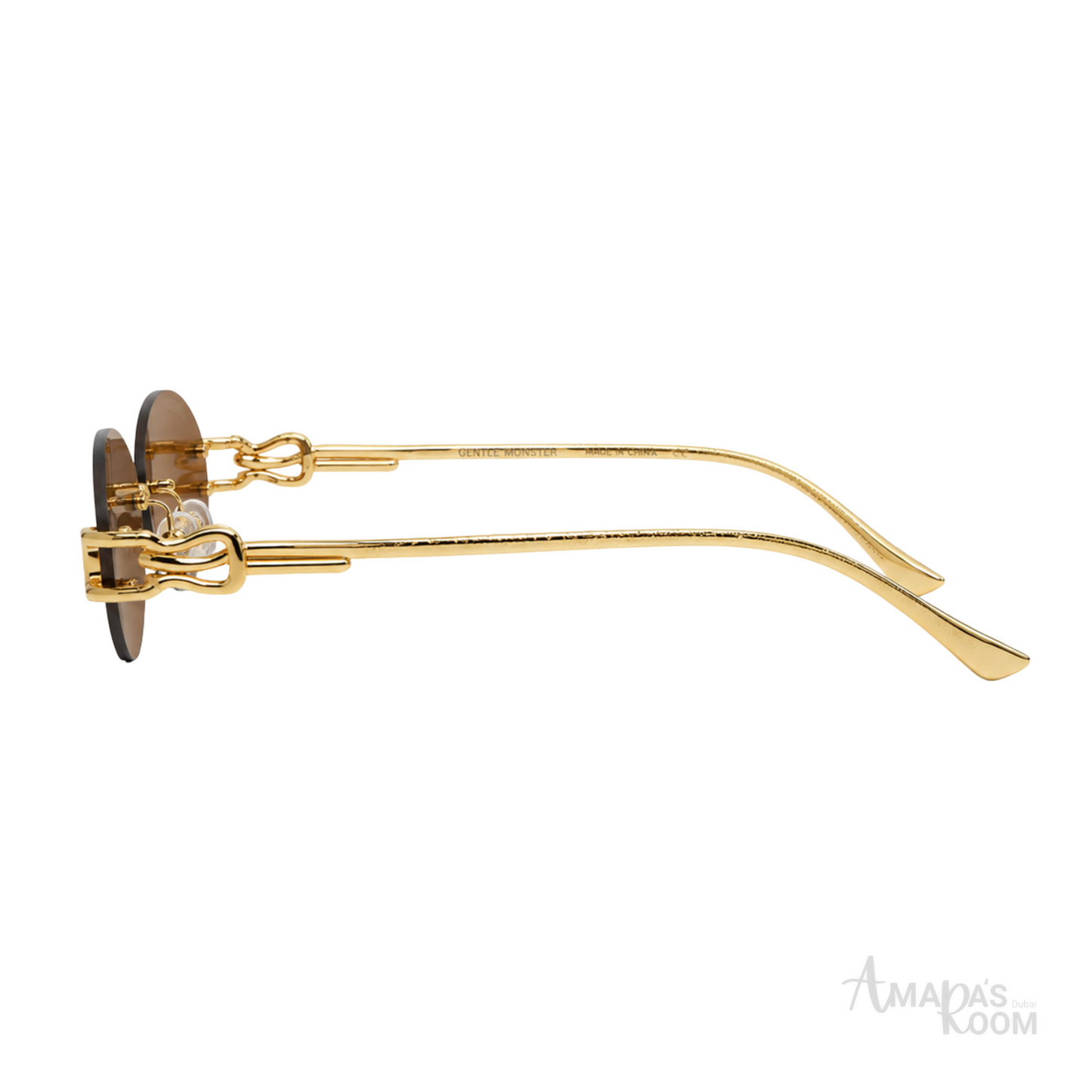 Gentle Monster Sunglasses Rimless Oval Gold Frame