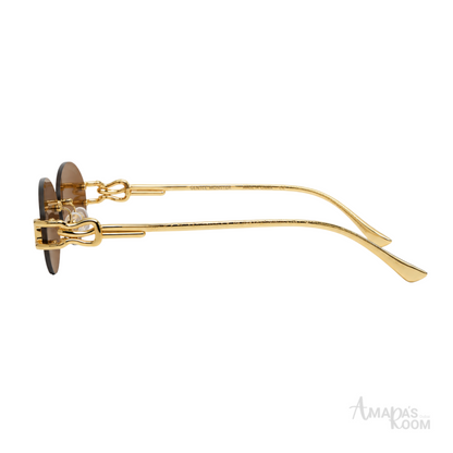 Gentle Monster Sunglasses Rimless Oval Gold Frame