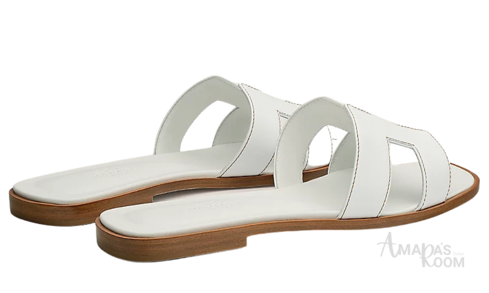 Oran Leather Slides – Pure White – Amara UAE image 3