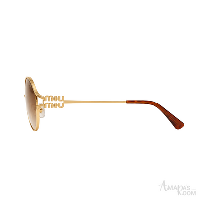 Miu Miu Sunglasses MU 52YS Oval Peach Gold