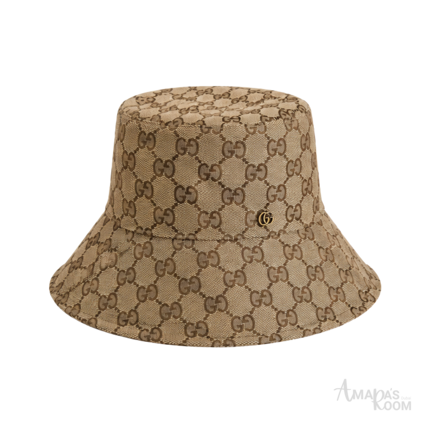 Gucci Cap Canvas Bucket Beige Brown