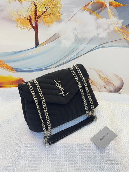 YSL Bag | Loulou Black Silver