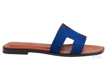 Oran Leather Slides – Cobalt Blue – Amara UAE