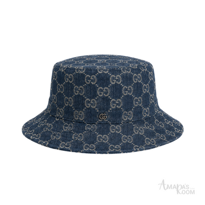 Gucci Cap Canvas Bucket Navy Blue