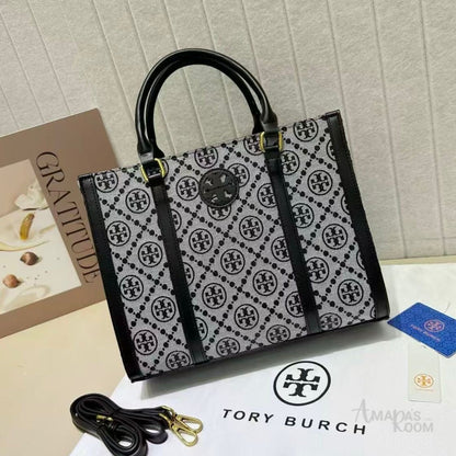 Tory Burch Bag | T Monogram Mini Tote Black
