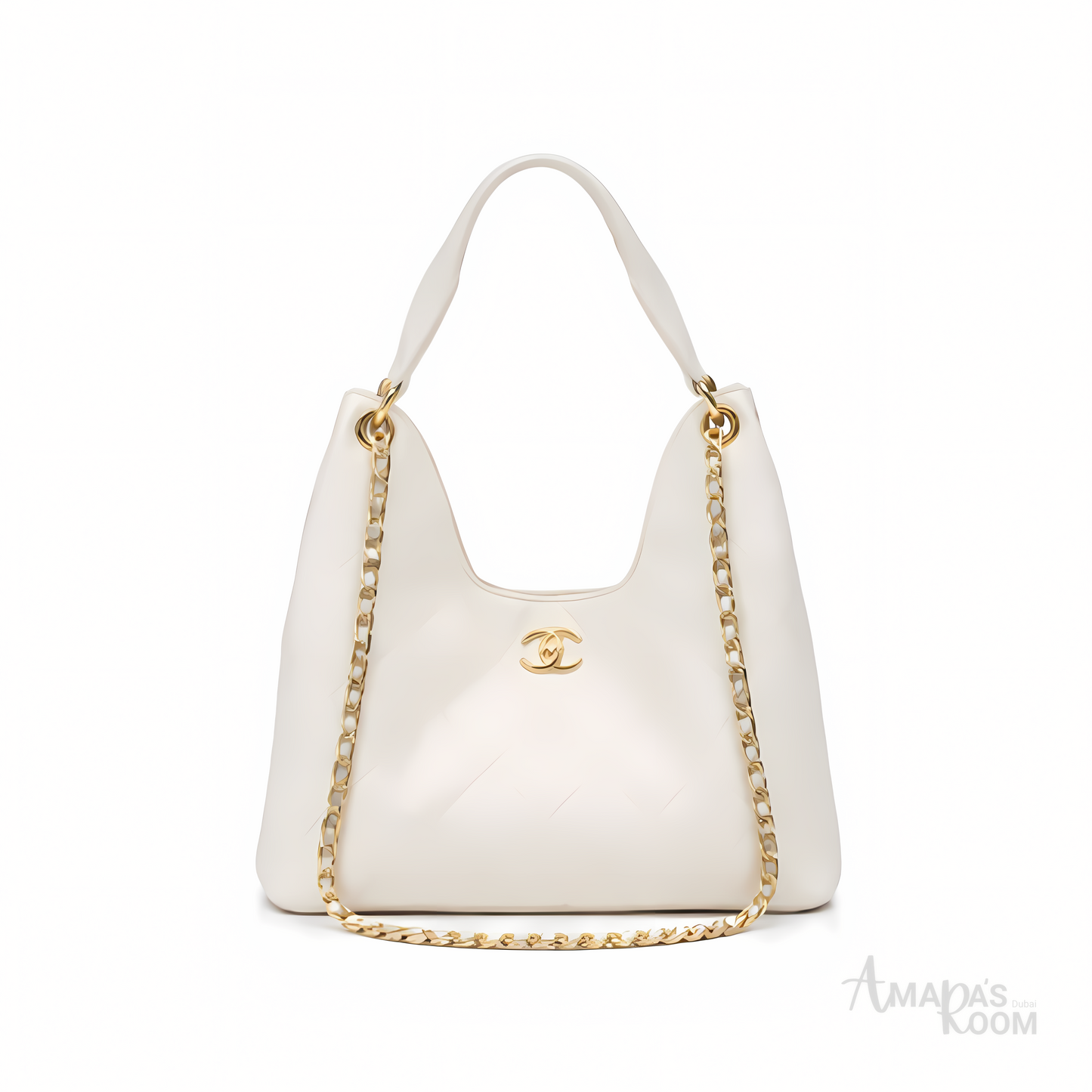 Chanel Bag | 25 Medium Hobo Light Beige Quilted Caviar