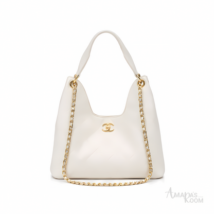 Chanel Bag | 25 Medium Hobo Light Beige Quilted Caviar