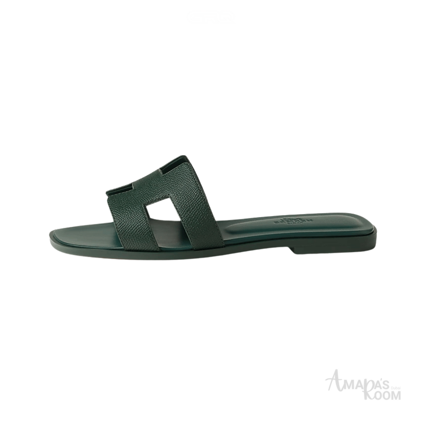 Oran Calfskin Slides – Emerald Green – Amara UAE