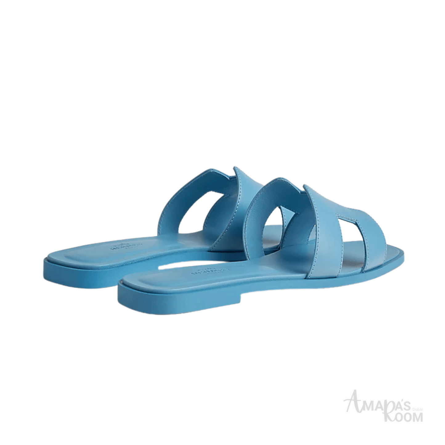 Oran Leather Slides – Turquoise – Amara UAE image 3