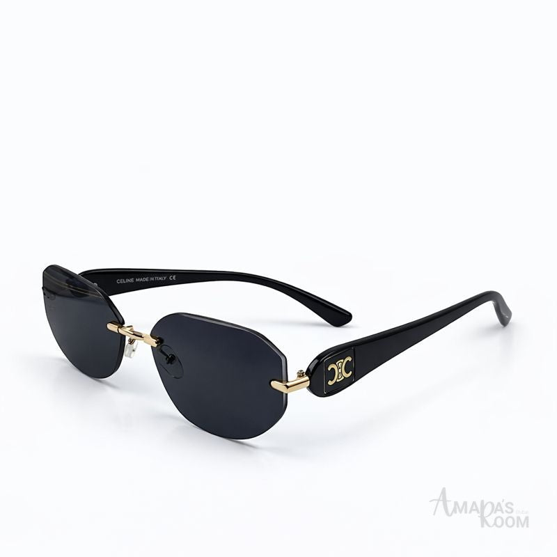 GUCCI | Sleek Black Rim Aviator Sunglasses