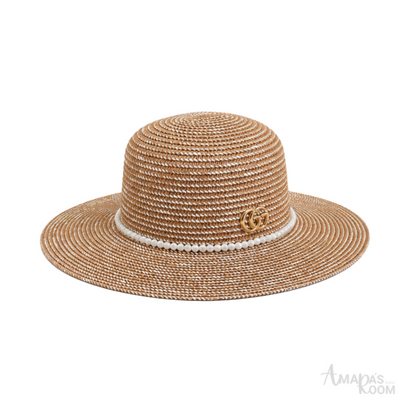 Gucci Cap Embellished Straw Sun Natural Beige
