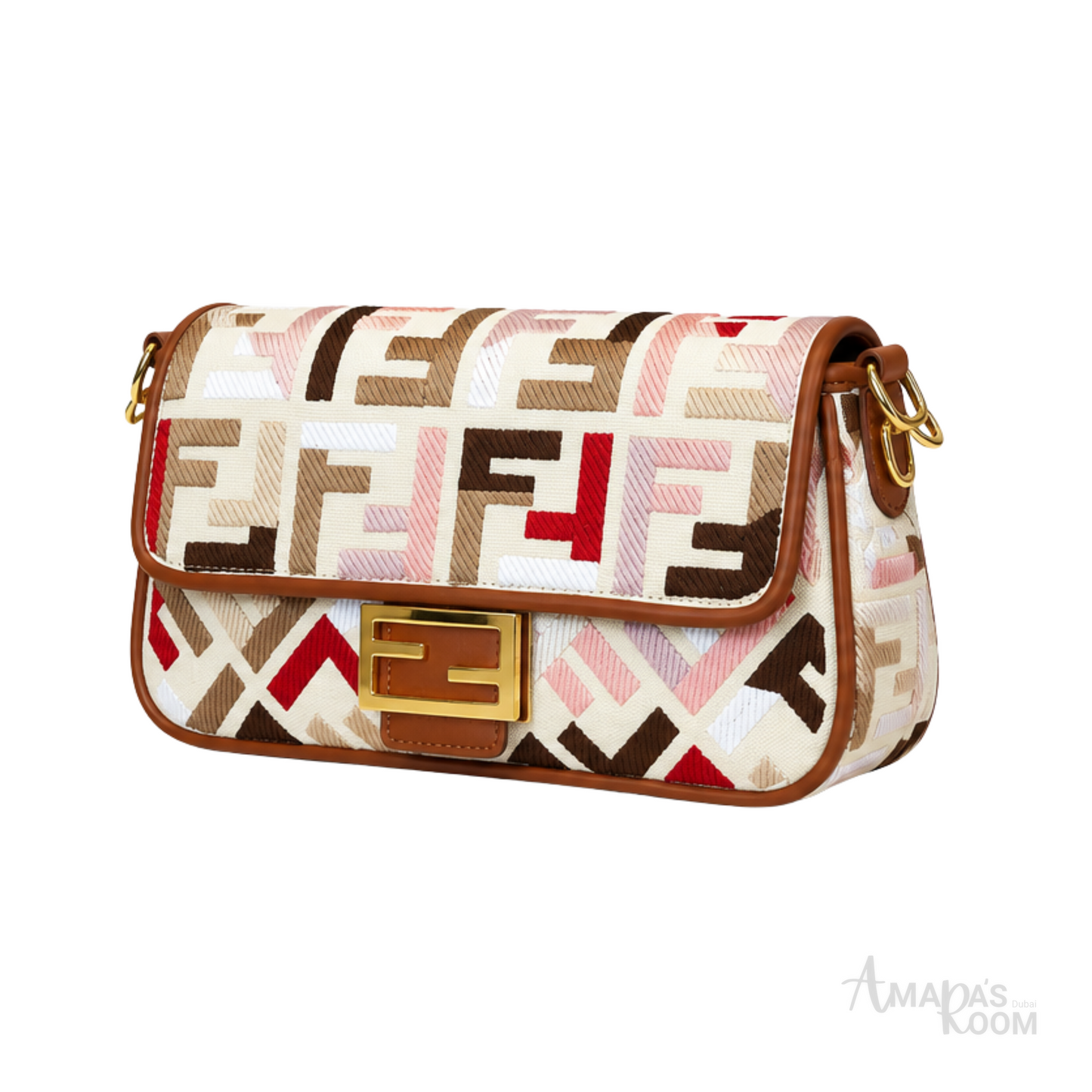 Fendi Bag | Multicolor Canvas FF Motif Baguette Bag