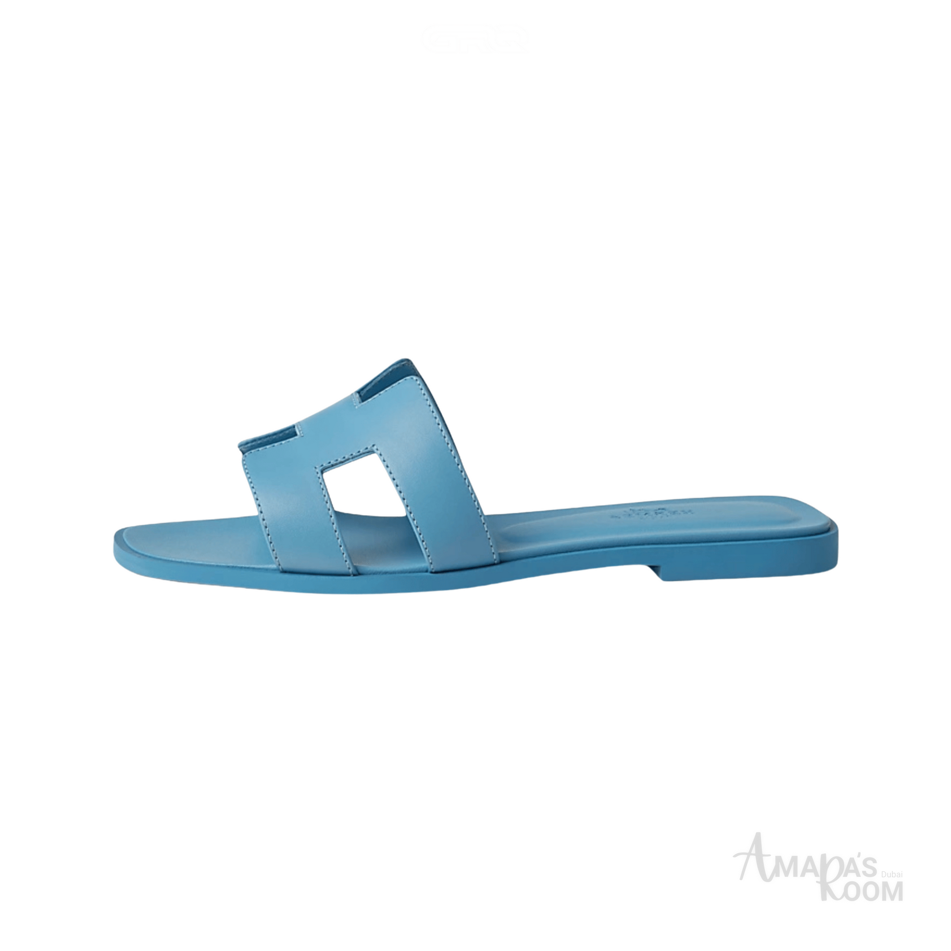 Oran Leather Slides – Turquoise – Amara UAE