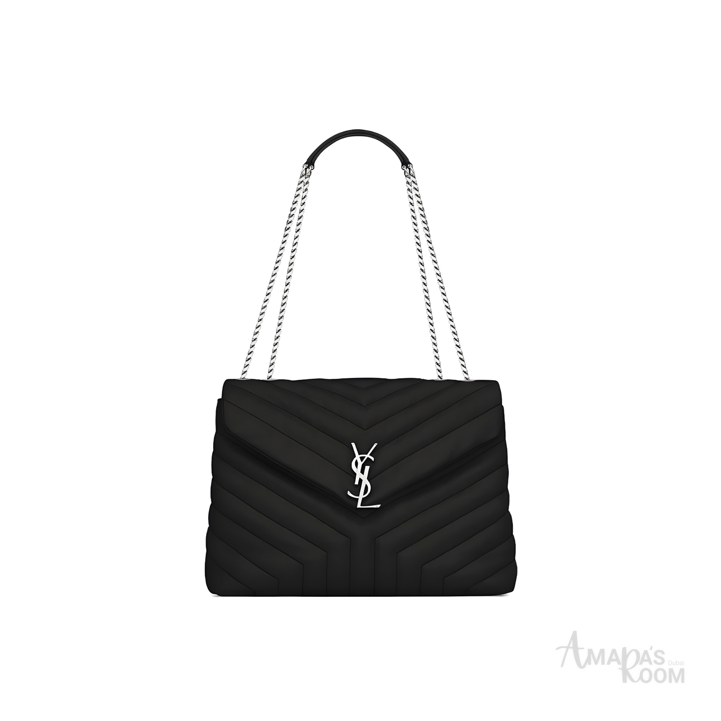 YSL Bag | Loulou Black Silver