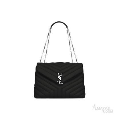 YSL Bag | Loulou Black Silver