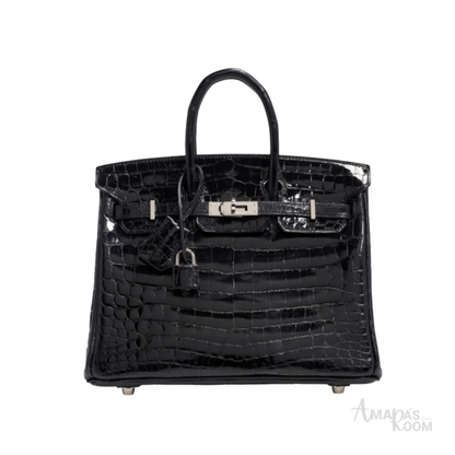 Hermès Bag | Birkin 35 Crocodile Black Silver Lock