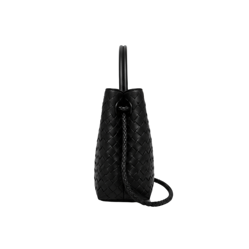Bottega Veneta Black Woven Leather Top Handle Tote Bag
