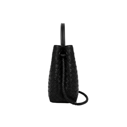 Bottega Veneta Black Woven Leather Top Handle Tote Bag