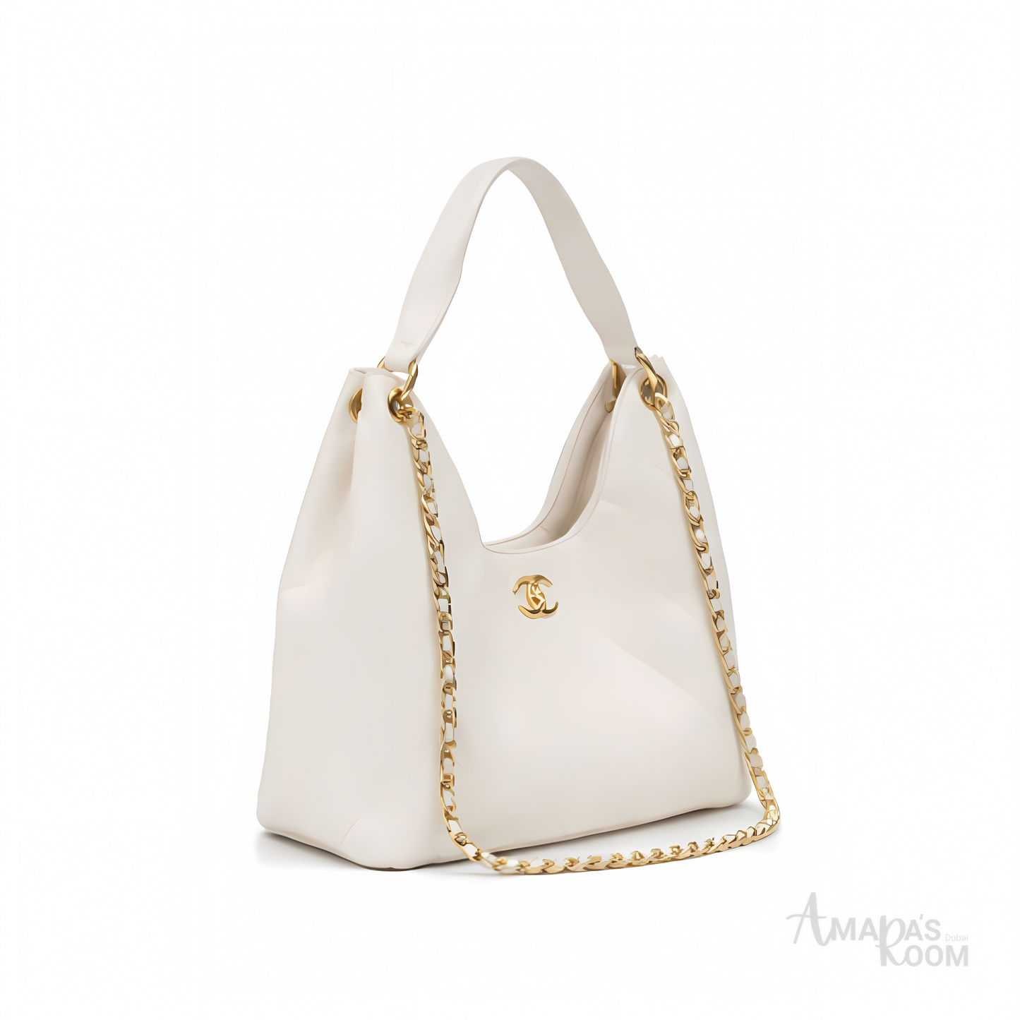 Chanel Bag | 25 Medium Hobo Light Beige Quilted Caviar