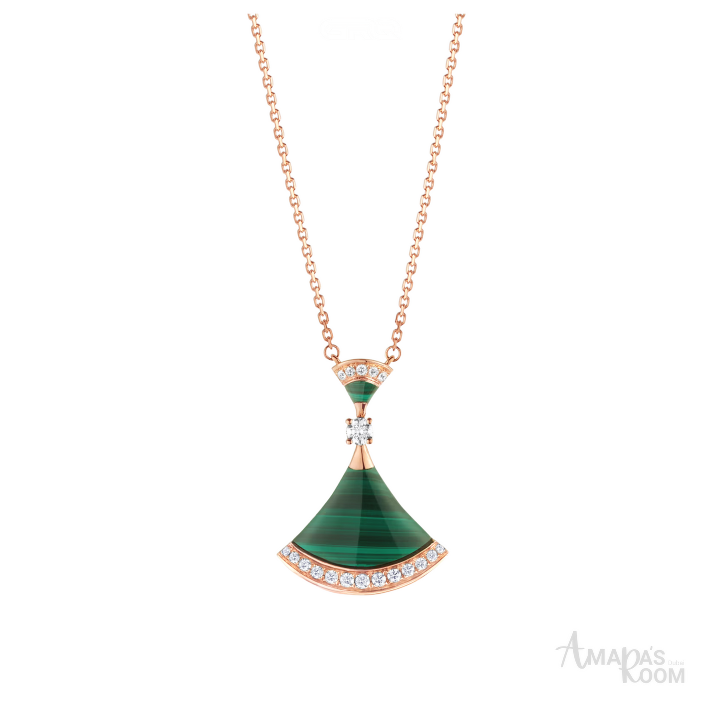 Bvlgari Jewelry | 18k Rose Gold Pendant Set Diamond Necklace