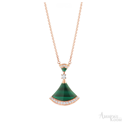 Bvlgari Jewelry | 18k Rose Gold Pendant Set Diamond Necklace