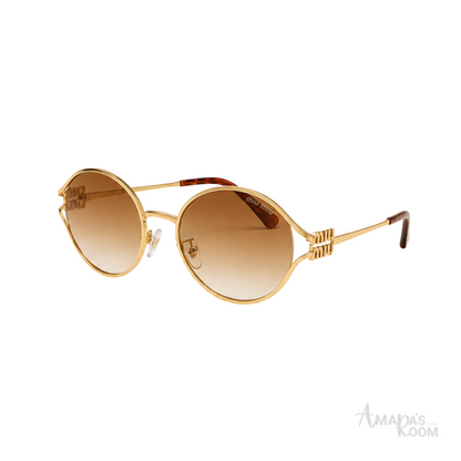 Miu Miu Sunglasses MU 52YS Oval Peach Gold