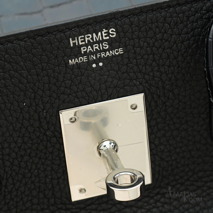 Hermès Bag | Birkin 25 Crocodile Black Silver Lock