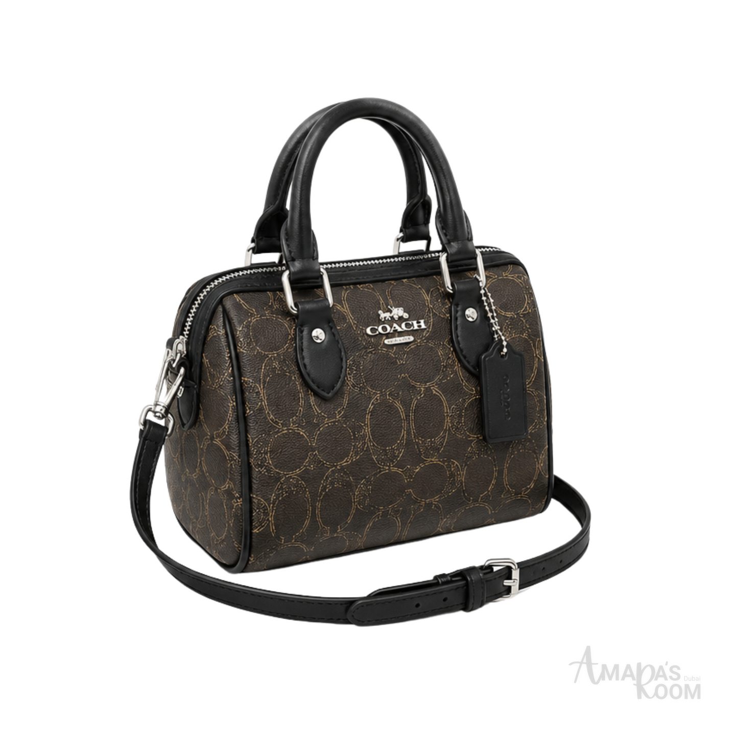 Coach Mini Rowan Brown Black Bag